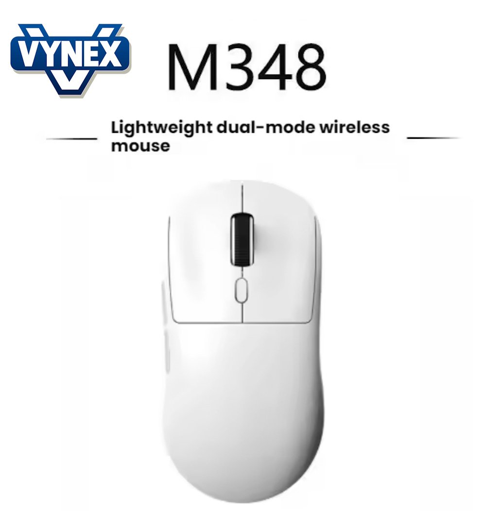 Миша безпровідна VYNEX M348 6400DPI 1000Hz 500mAh White, фото №2