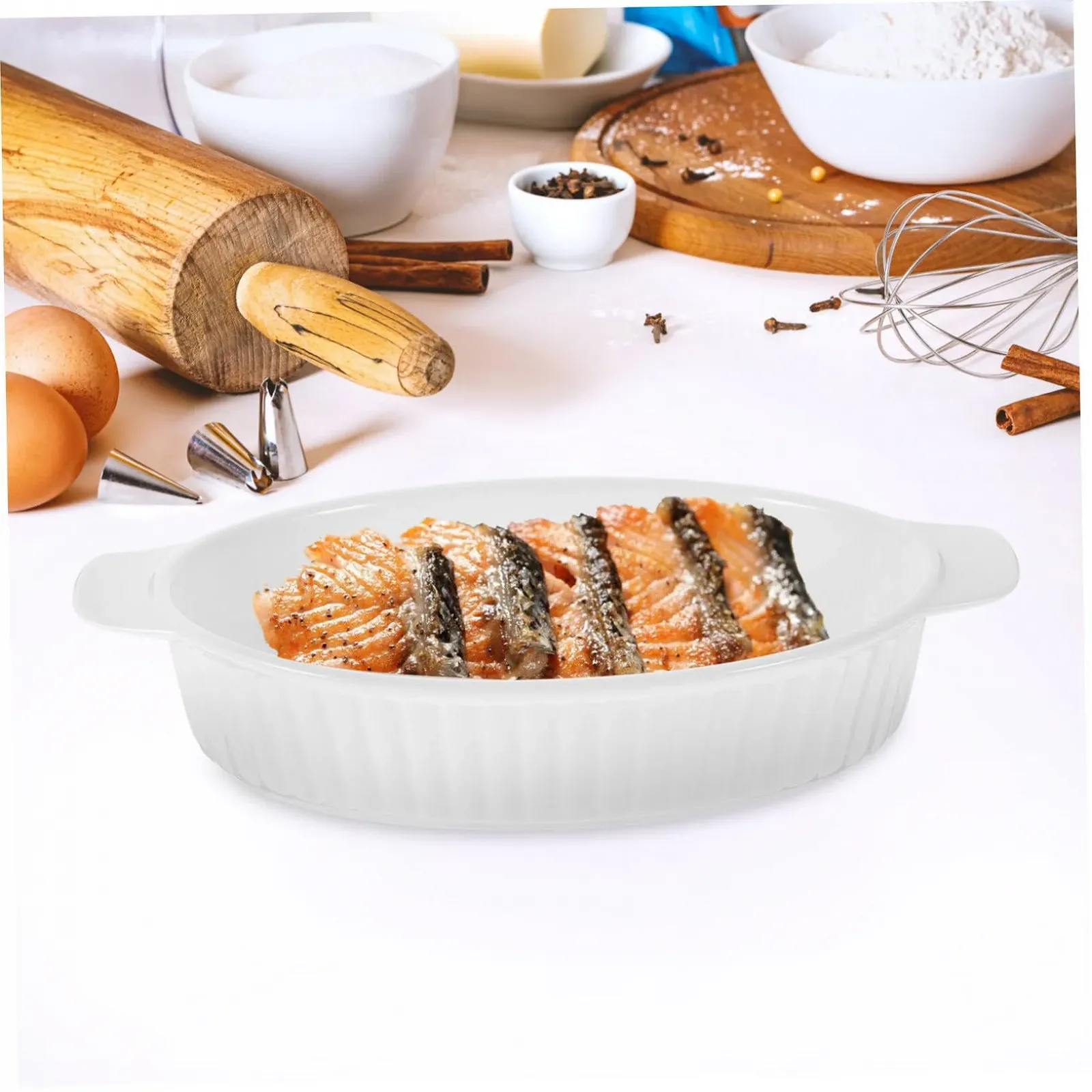 Керамическая форма для запекания с ручками Термостойкая Универсальная Сервировочная блюдо, фото №3 Керамическая форма для запекания с ручками Термостойкая Универсальная Сервировочная блюдо, фото №3