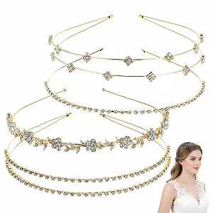 Обруч Золотистый с кристаллами - Фото 1