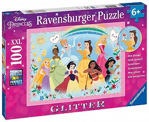 Детский пазл с блестками Ravensburger Disney Princesses 13326 Strong, Beautiful and Incredibly Bold 100 деталей XXL от 6 лет synthetic.ua - Фото 1