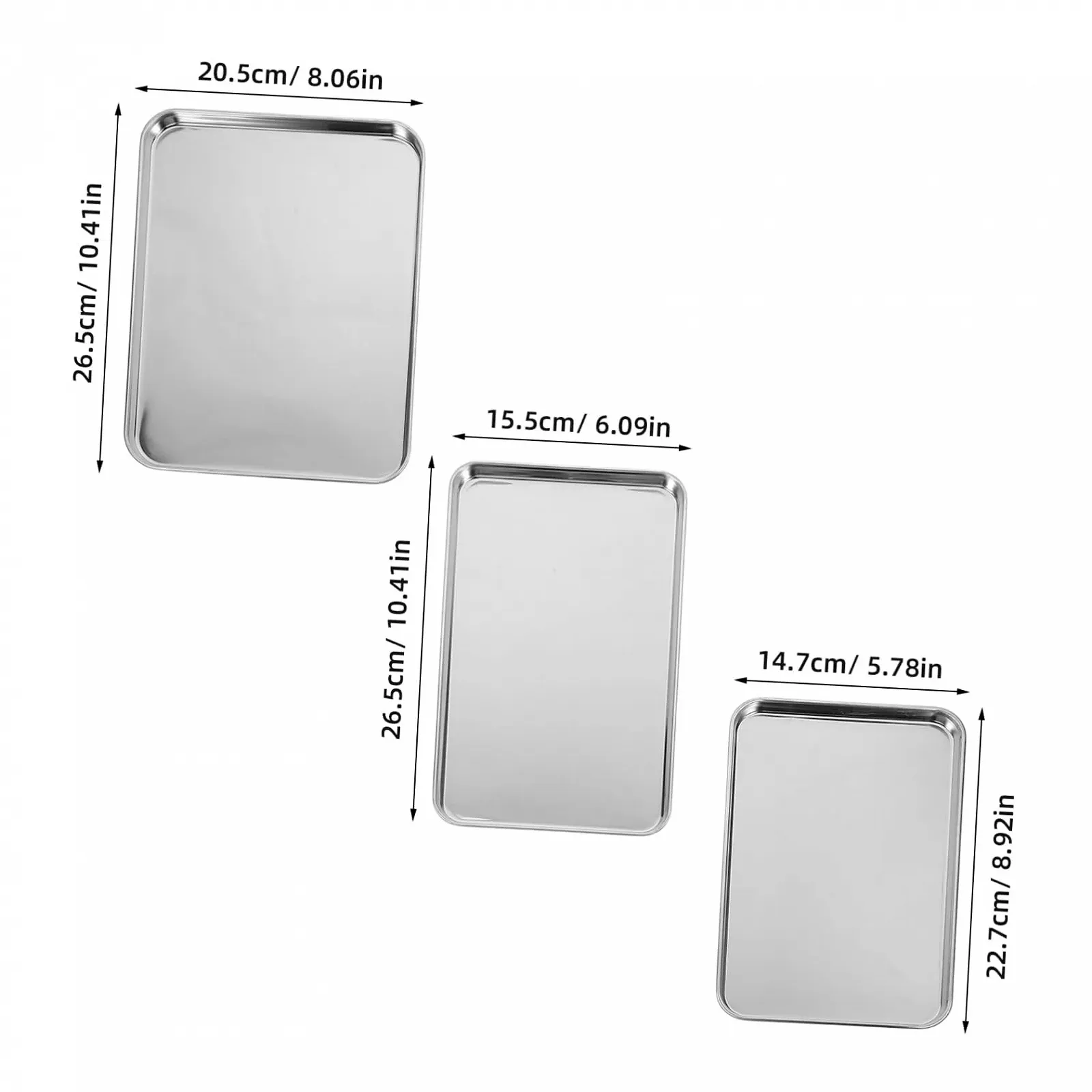 Форми для запікання SHOWERORO 3 шт. прямокутні термостійкі антипригарне покриття нержавіюча сталь, фото №2