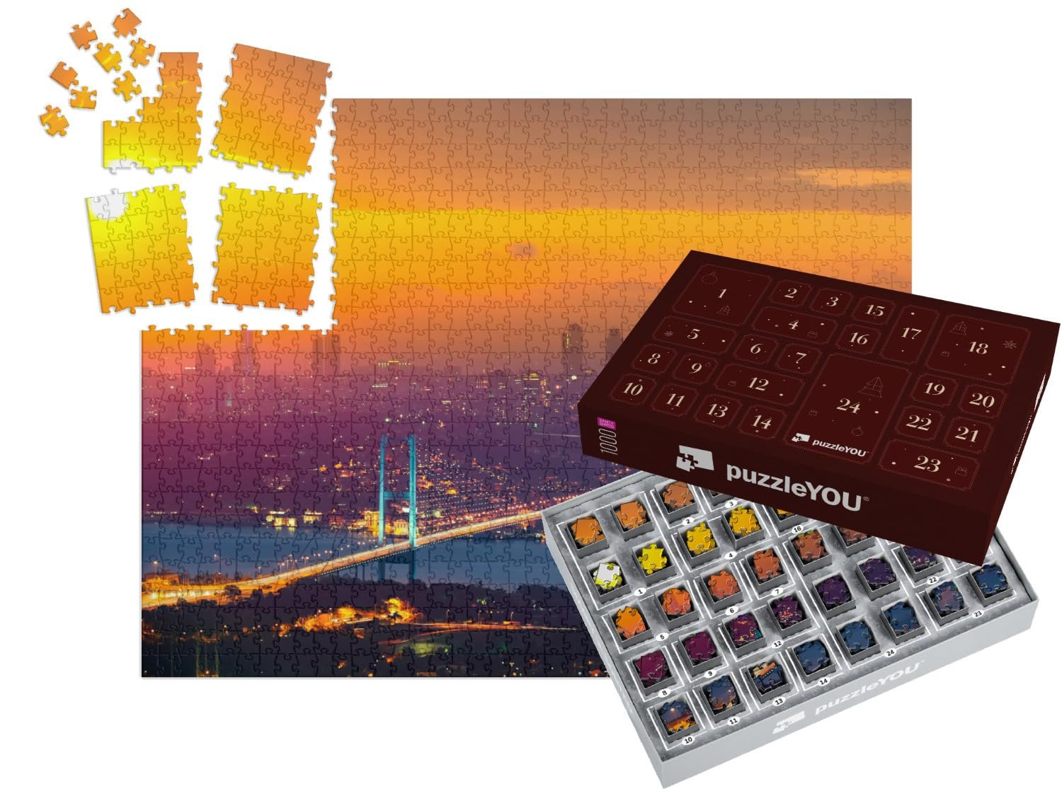 Пазл-адвент-календарь puzzleYOU Jigsaw Puzzle Collection Istanbul Stunning Sunset Over Istanbul, Turkey 1000 элементов, фото №1