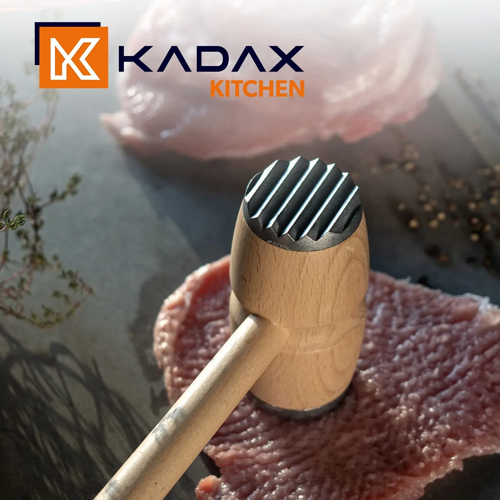 Молоток для мяса KADAX Двусторонний деревянный с металлическими вставками круглый, фото №6 Молоток для мяса KADAX Двусторонний деревянный с металлическими вставками круглый, фото №6