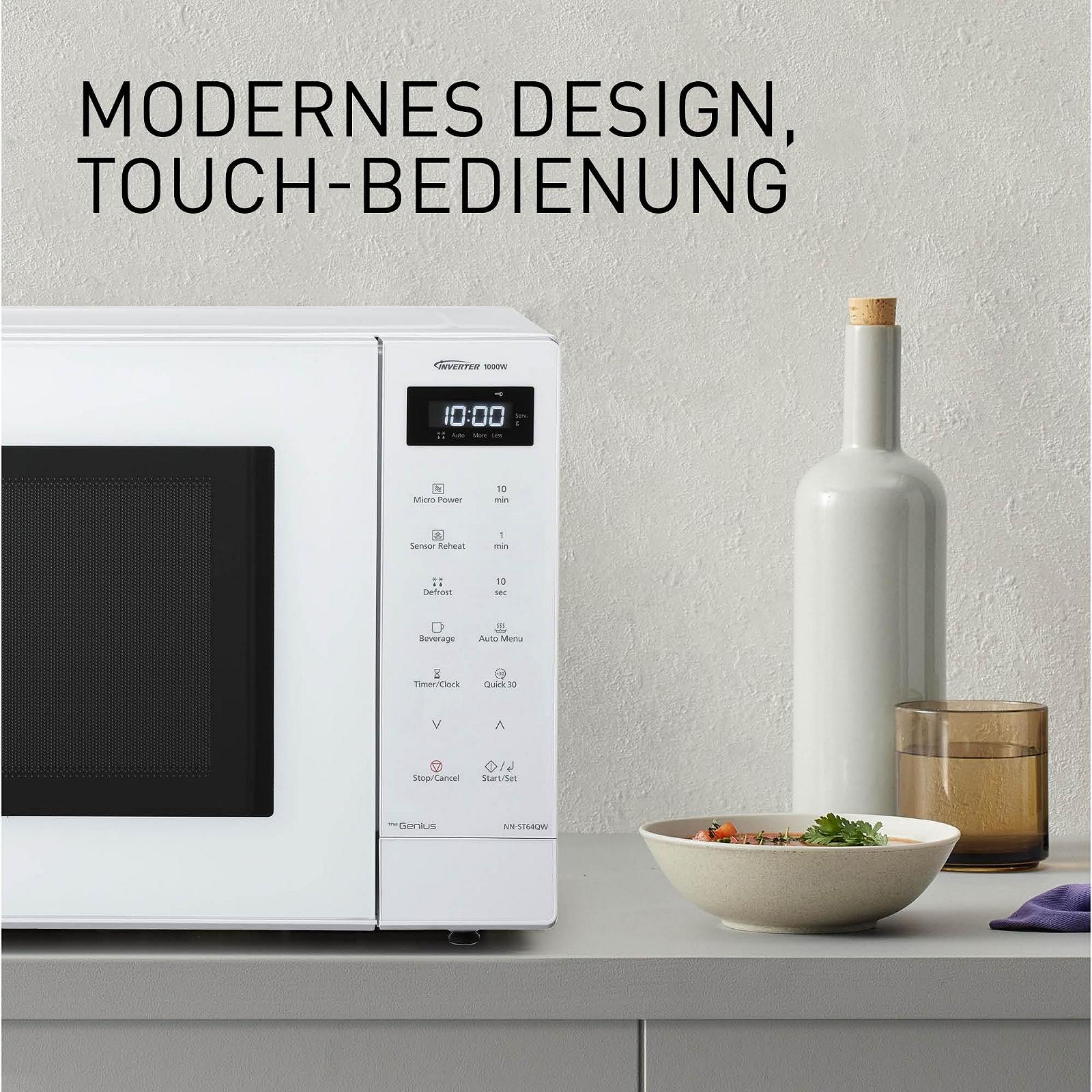 Микроволновая печь Panasonic NN-ST64QWEPG 32 л Инверторная 1000 Вт 20 программ Touch Control White, фото №8 Микроволновая печь Panasonic NN-ST64QWEPG 32 л Инверторная 1000 Вт 20 программ Touch Control White, фото №8
