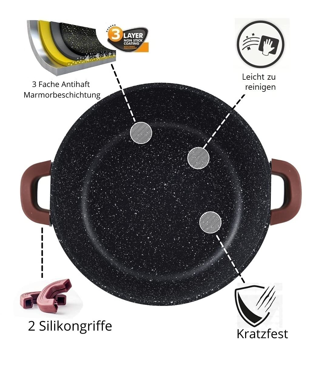 Кастрюля Wok Чугунный Алюминий 24 см Силиконовые Ручки Бордовый, фото №6 Кастрюля Wok Чугунный Алюминий 24 см Силиконовые Ручки Бордовый, фото №6