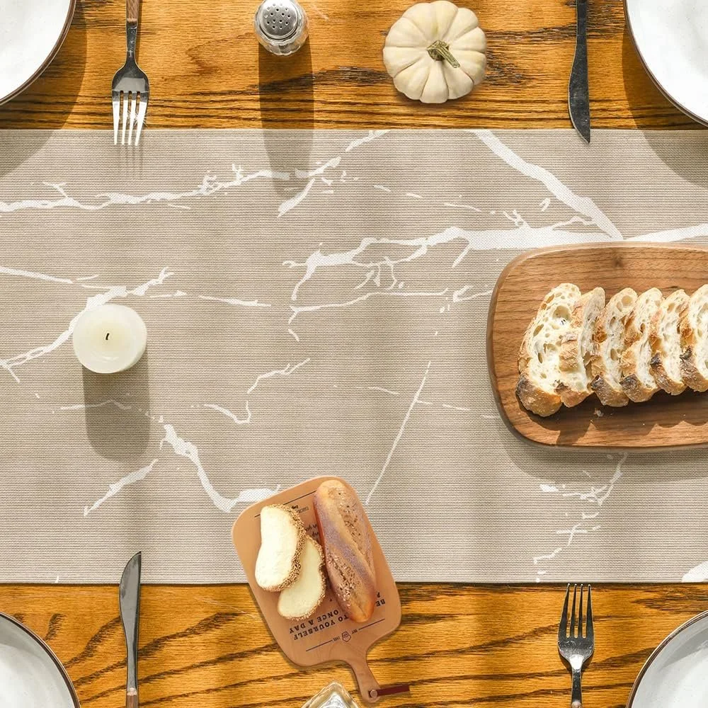 Ранер для столу Modern Marble 40 x 180 см бежевий крем золото, фото №6 Ранер для столу Modern Marble 40 x 180 см бежевий крем золото, фото №6