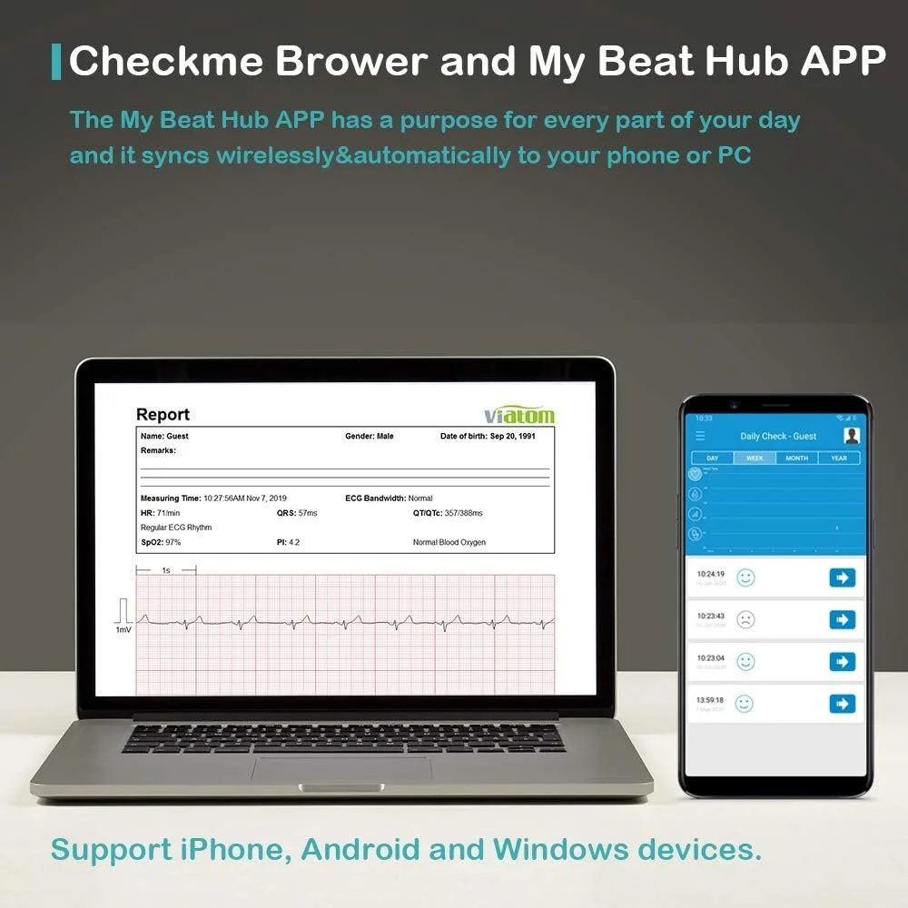 Монітор здоров'я GIMA CHECKME LITE Білий, фото №6 Монітор здоров'я GIMA CHECKME LITE Білий, фото №6