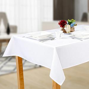 Скатертина Simon 1000 O1 120 x 240 см 100% поліестер 230 г/м² Ефект лотоса Біла synthetic.ua - Фото 1
