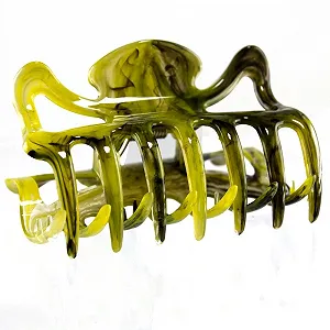 Заколка для волос WeLoveBeads большая 9 см, оливковое золото - Фото 1