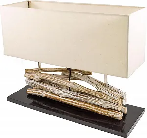 Настільна лампа Guru-Shop Kinshasa ручна робота натуральні матеріали плавник бавовна synthetic.ua - Фото 1