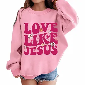 Детский свитшот с графическим принтом Generisch, круглый вырез горловины, длинные рукава, милый пуловер с открытыми плечами - Фото 1