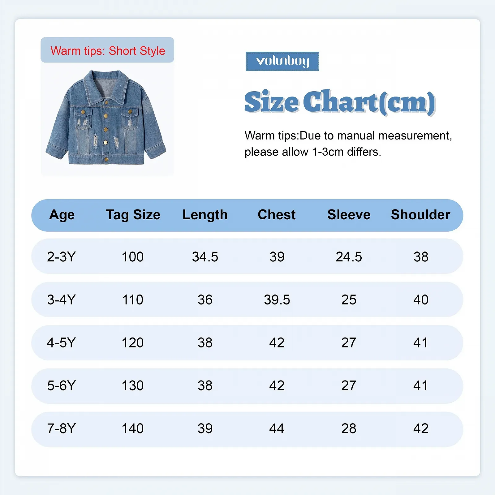 Джинсова куртка Volunboy для хлопчиків Синя, фото №1