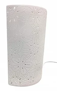 Настільна лампа Gilde Prickel Порцелянова Листя, трави, квіти Біла synthetic.ua - Фото 1