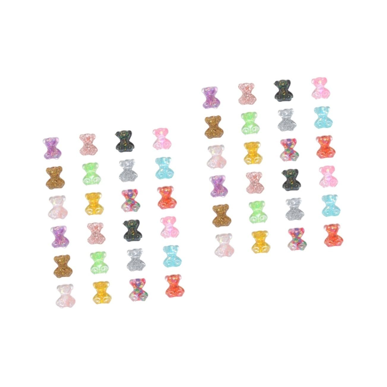 Украшения для ногтей MERRYHAPY 200 шт., 3D резиновые стразы для маникюра, наклейки для ногтей с мишками Гамми, смола, фото №1