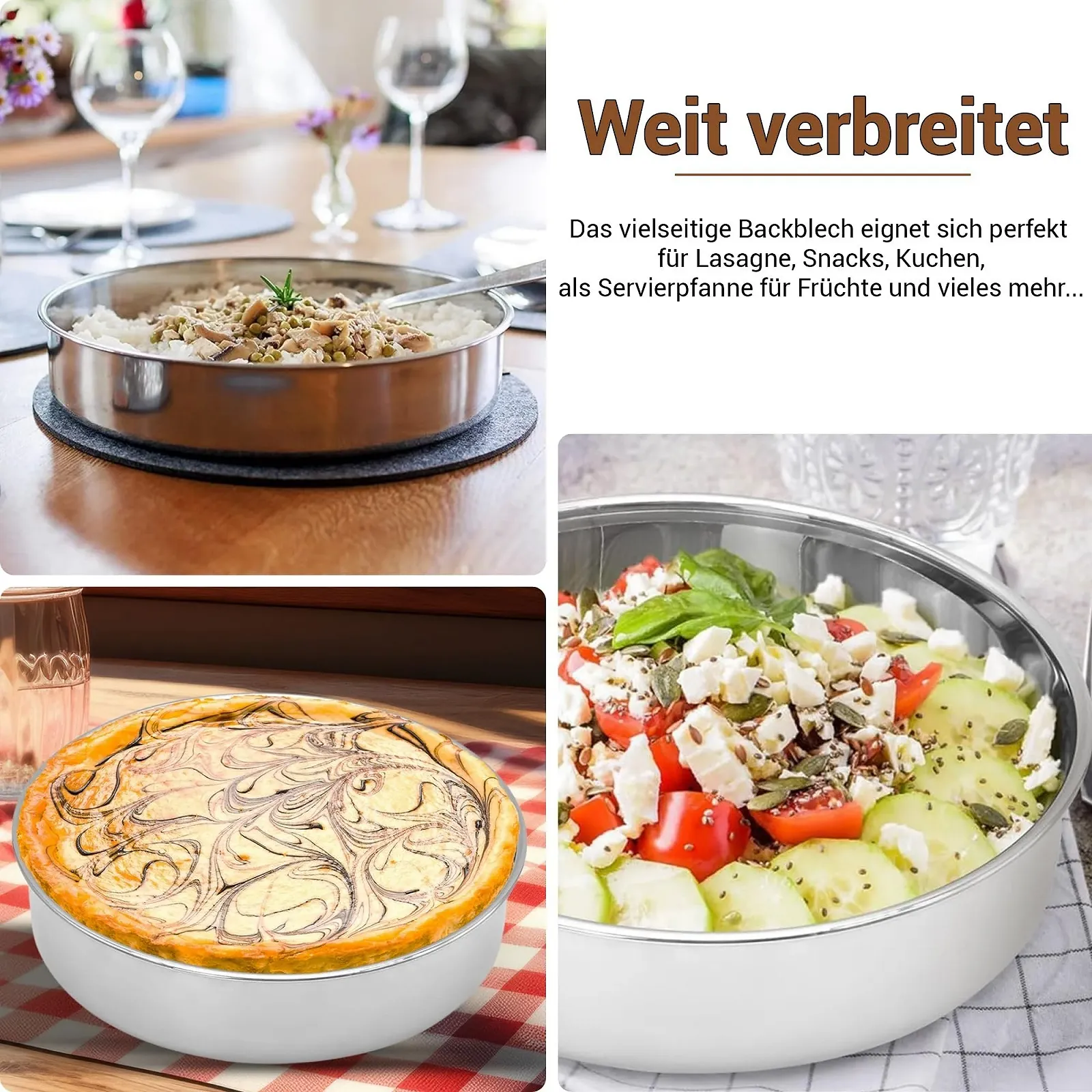 Набор форм для запекания hausleben 3 шт. нержавеющая сталь круглые универсальные, фото №2