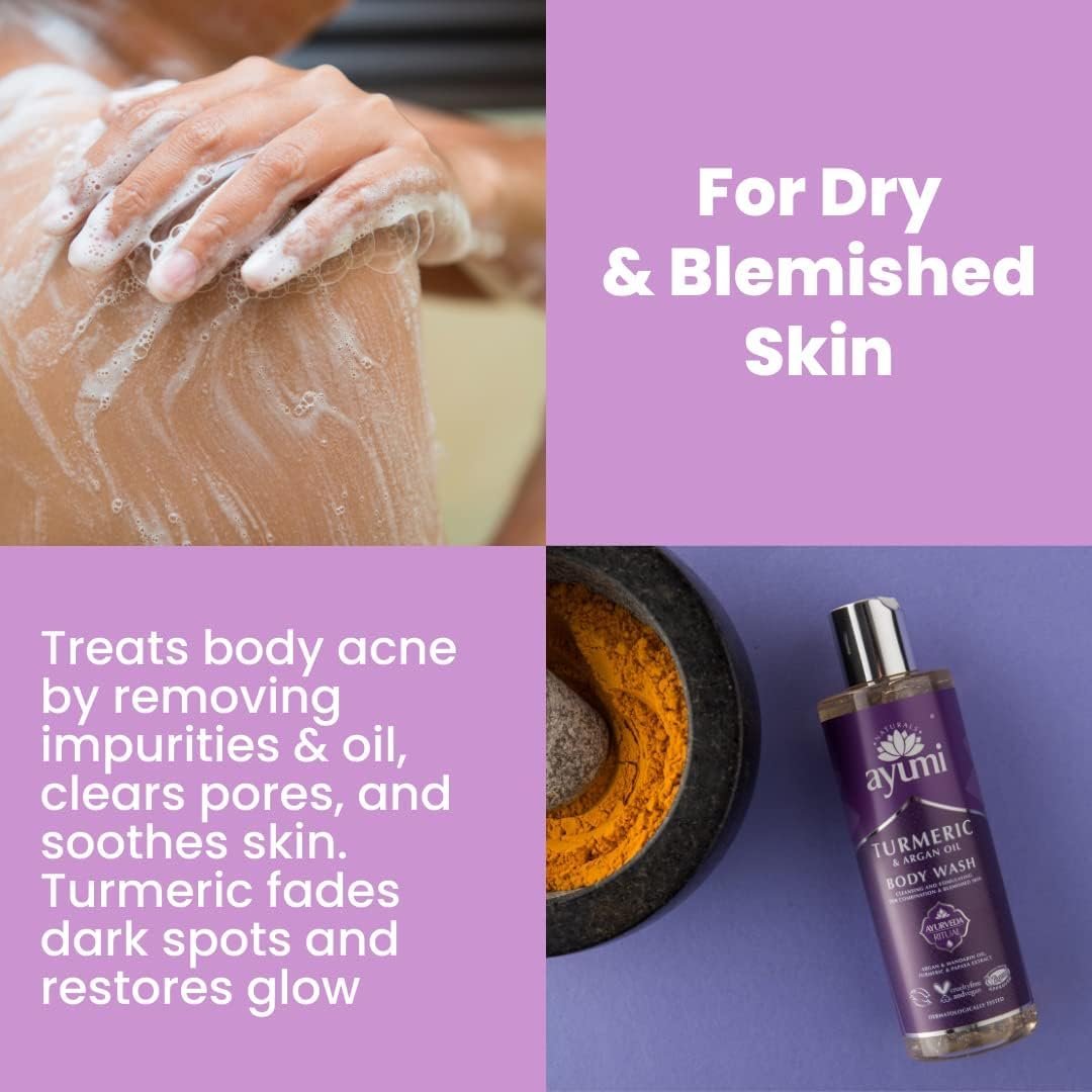 Гель для душу Ayumi Turmeric & Argan Oil Веганський Дерматологічно протестований 1 x 250 мл, фото №2