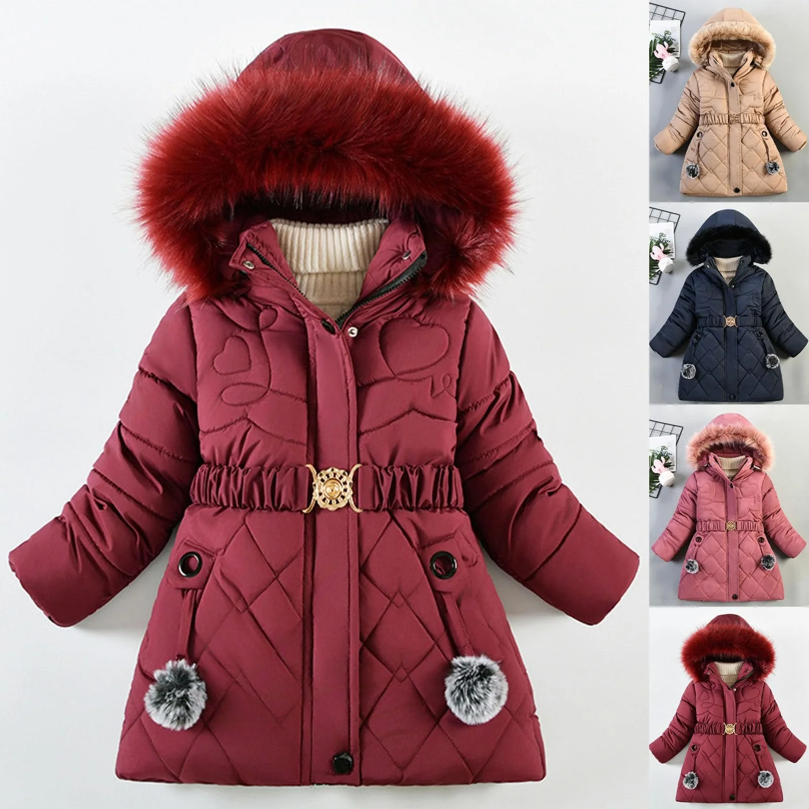 Пальто зимове Generisch для хлопчиків і дівчаток, куртка унісекс, фото №4