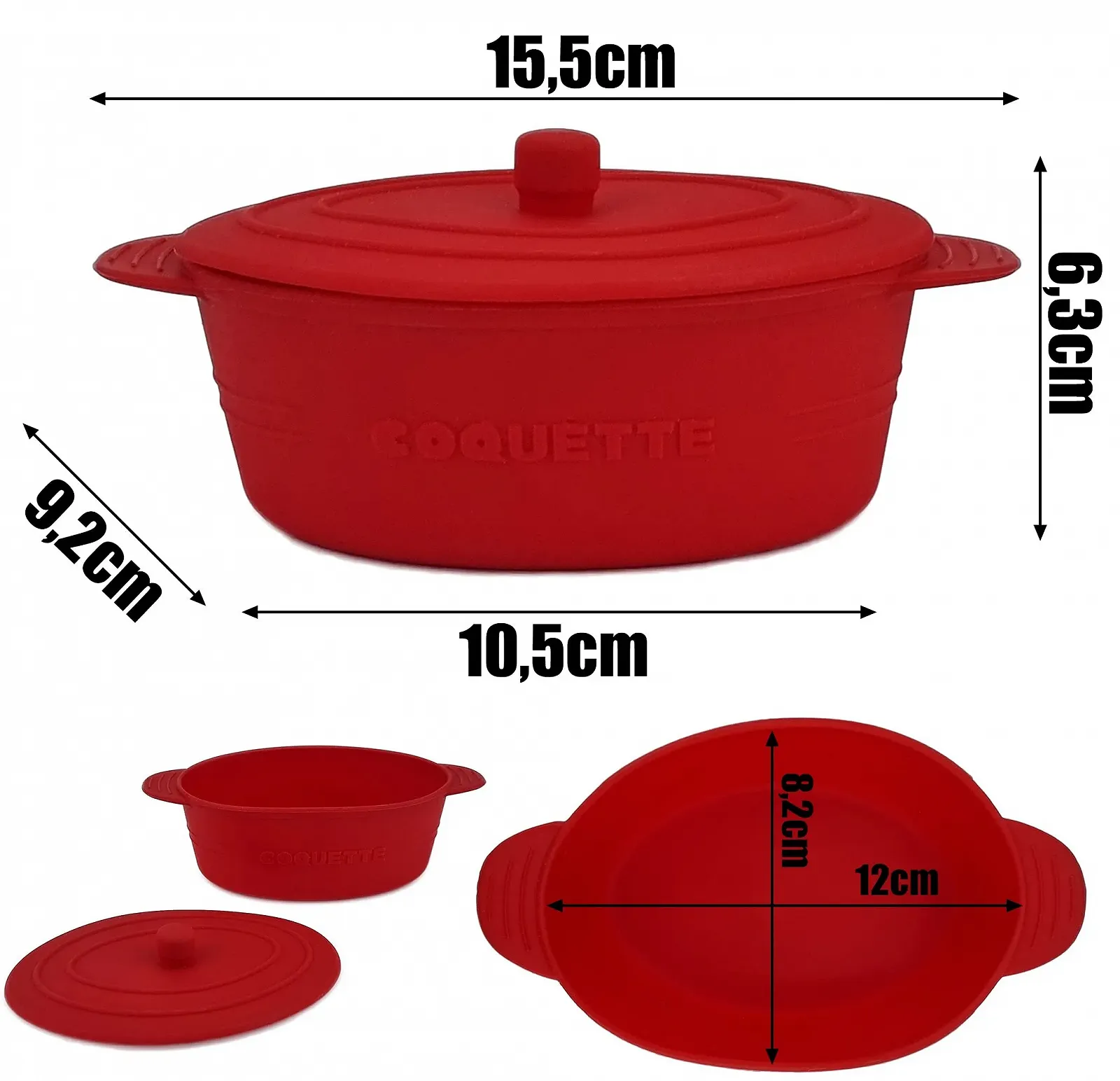 Набір пароварок для духовки 4 шт силіконові з кришкою коричневі 280 мл, фото №3