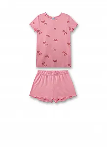 Пижама Sanetta для девочек короткая Розовая - Фото 1