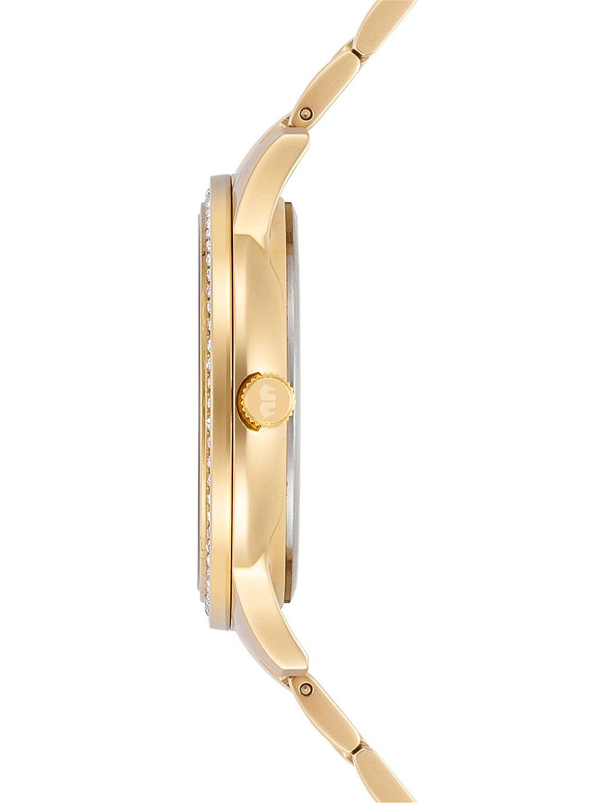 Женские часы Rhodenwald & Söhne Кварцевые Аналоговые Многофункциональные 10010438 С браслетом из нержавеющей стали Желтое Золото Украшенные кристаллами, золотистый, Без мотива, фото №2