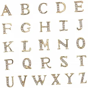 Подвеска для ногтей Алфавит Буквы Стразы Подвеска для ногтей для женщин Свадебное украшение для ногтей Камни для украшения ногтей DIY Подвеска для ногтей - Фото 1