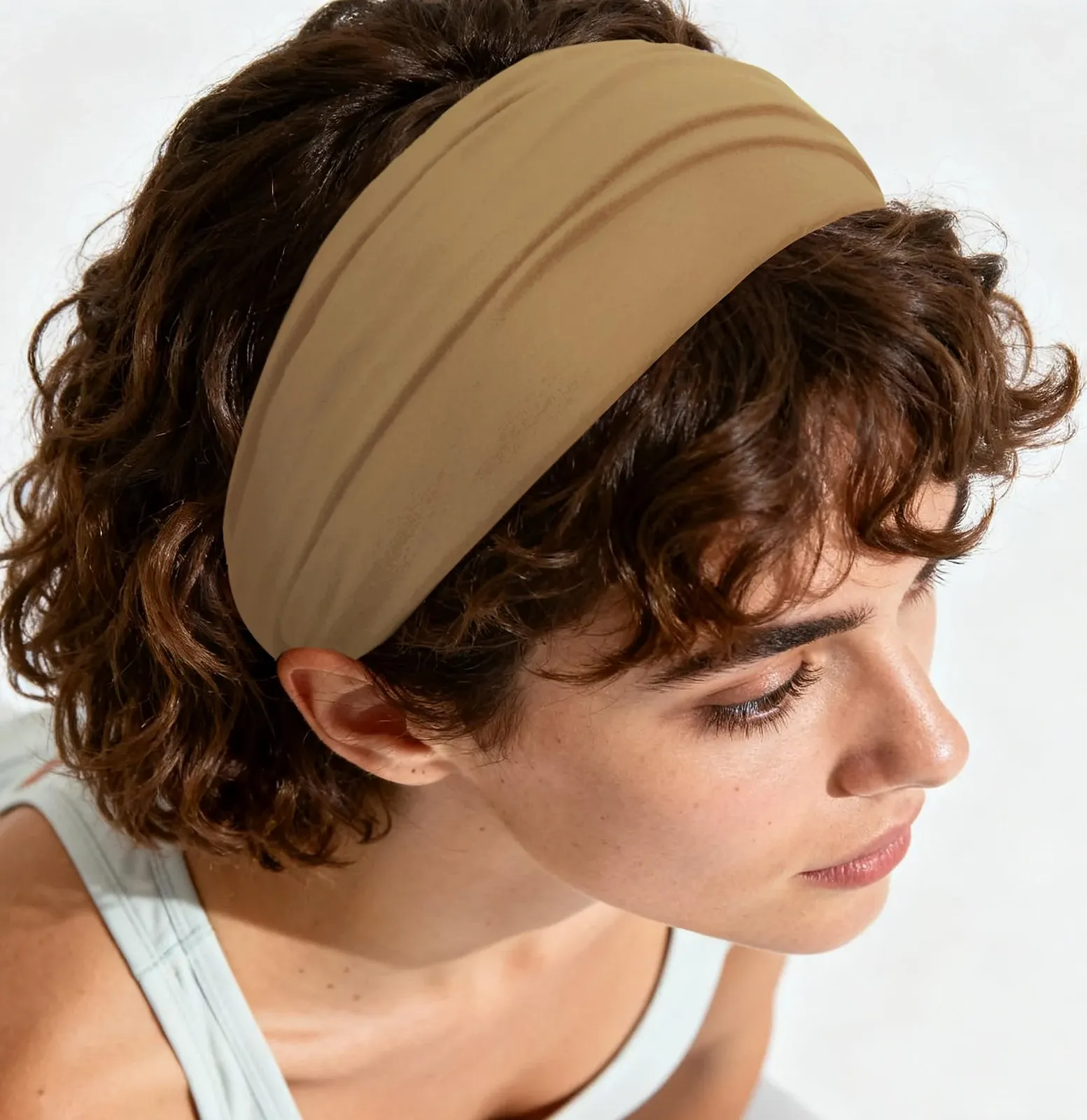 Пов'язка для волосся axy для йоги, спорту, світло-коричнева, 1 шт., фото №2
