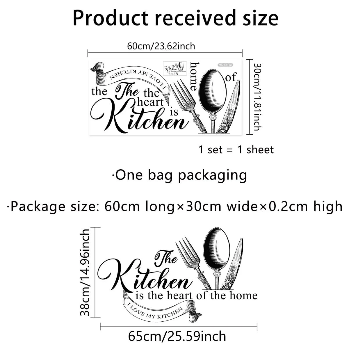 Настінна наклейка Runtoo Kitchen Quotes Cooking Black, фото №4