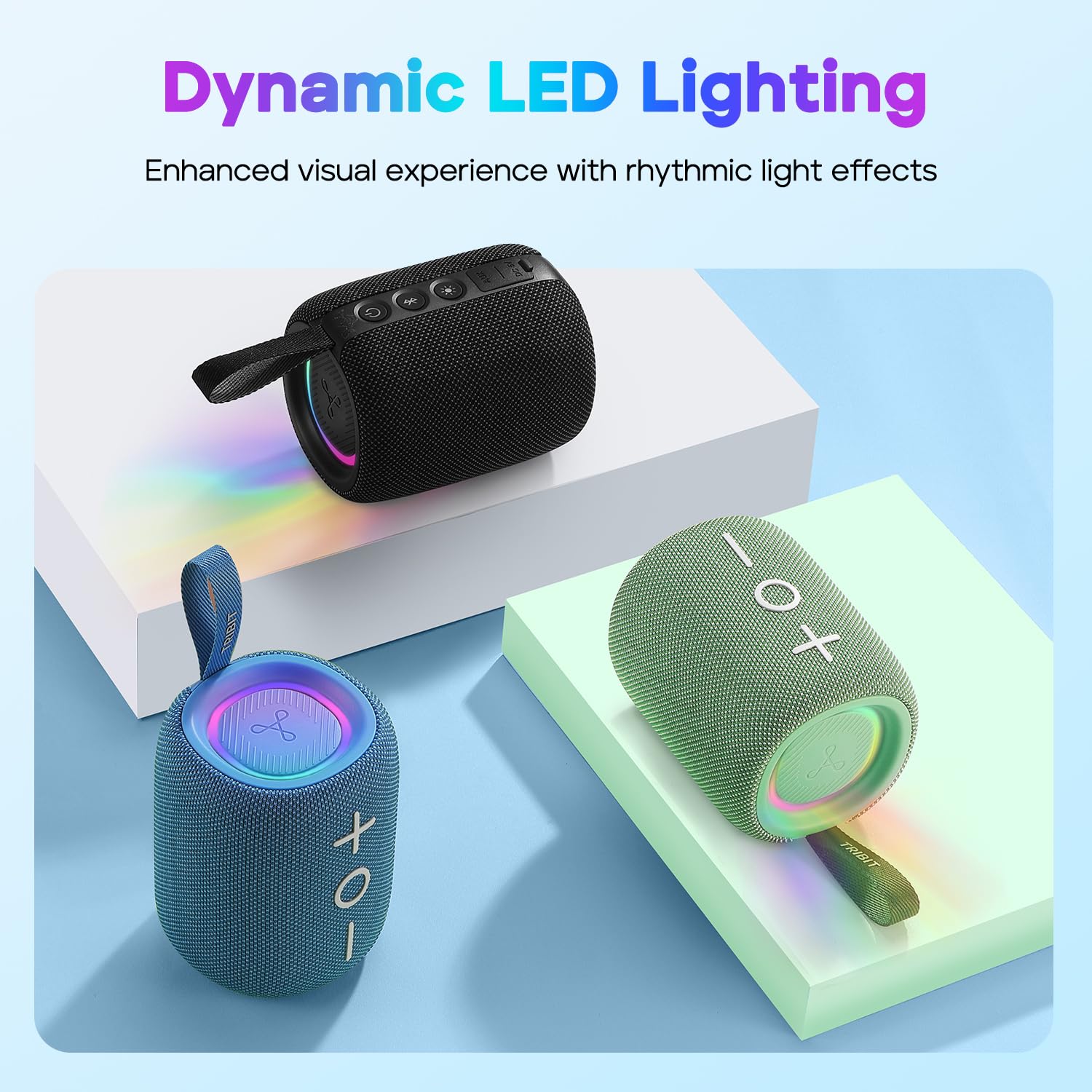 Колонка Tribit StormBox Mini 12 Вт Bluetooth 5.4 Беспроводная 360° Surround Sound XBass LED Lighting 12 Часов Воспроизведения IPX7 Водонепроницаемая, фото №6