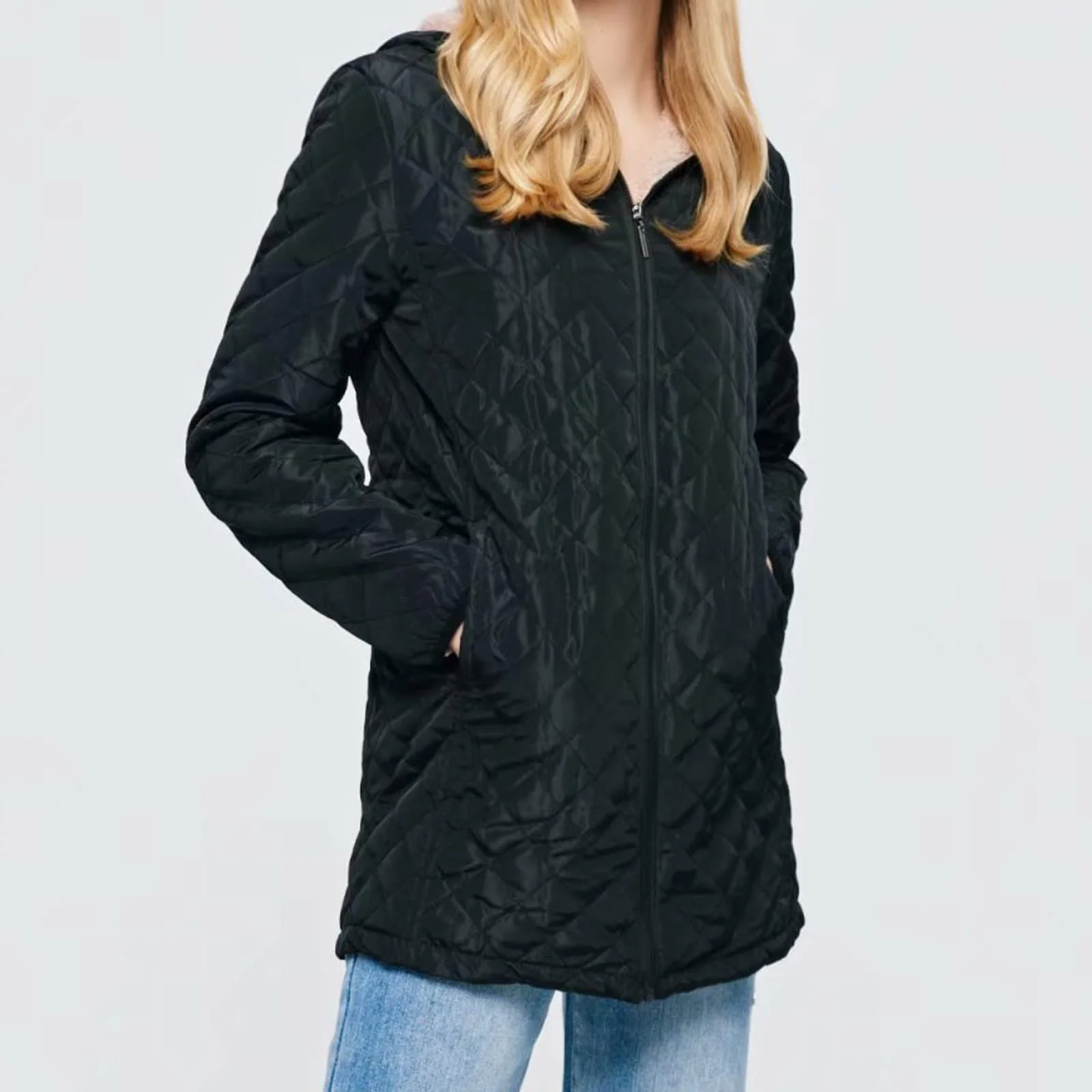 Жіноча куртка SRZYMJ з капюшоном на блискавці, фото №6 Жіноча куртка SRZYMJ з капюшоном на блискавці, фото №6