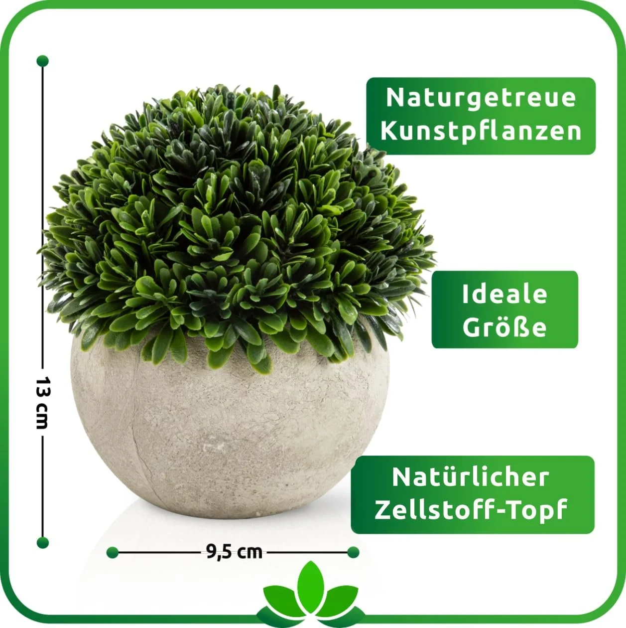 Искусственные растения PASCH 3 шт 13 см в горшках из натурального волокна, фото №4 Искусственные растения PASCH 3 шт 13 см в горшках из натурального волокна, фото №4