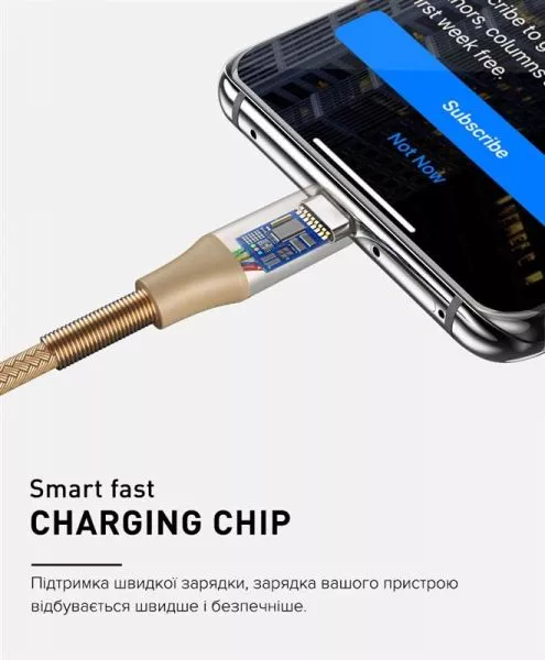 Кабель Luxe Cube Armored USB-Lightning 1м золотистый 8886668670012, фото №3