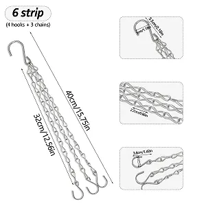 Підвісні ланцюги для квіткових горщиків 40 см 6 шт. метал Сріблястий synthetic.ua - Фото 1