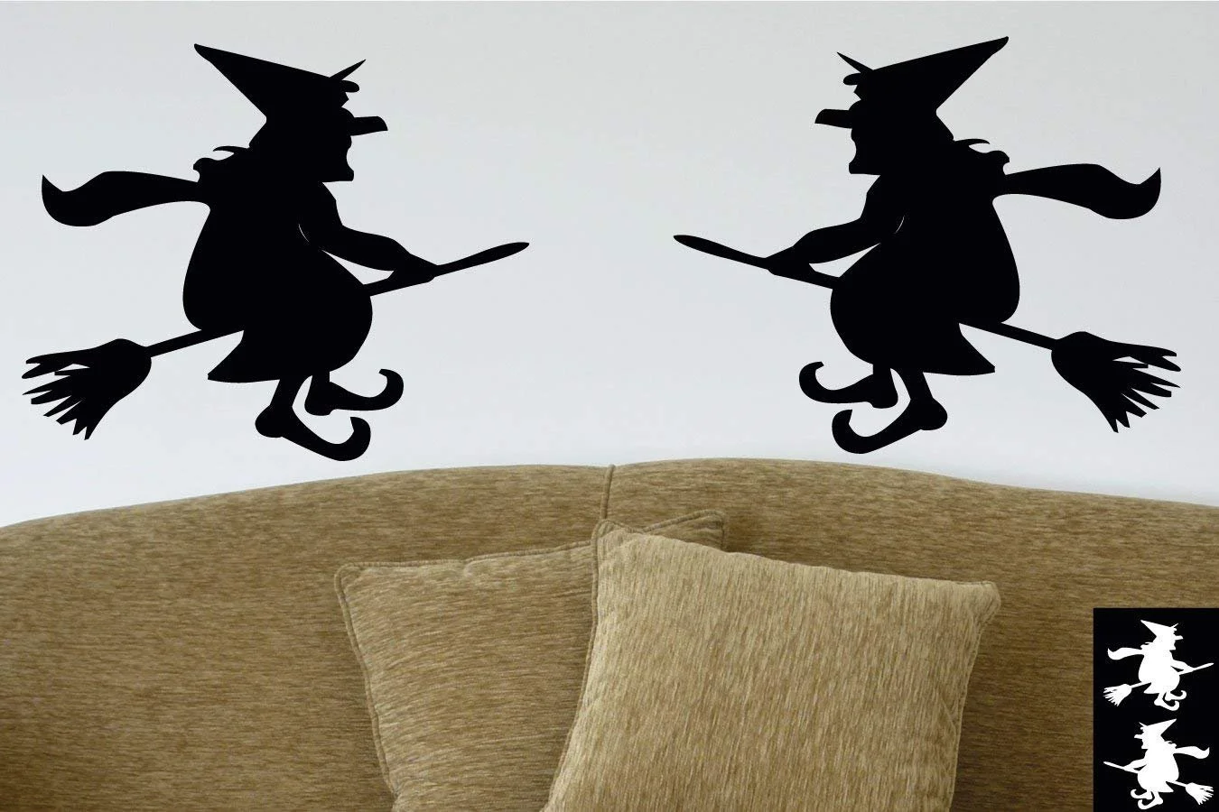 Наклейка Glue on 2 Witch on a Broomstick Matt or Gloss, фото №2