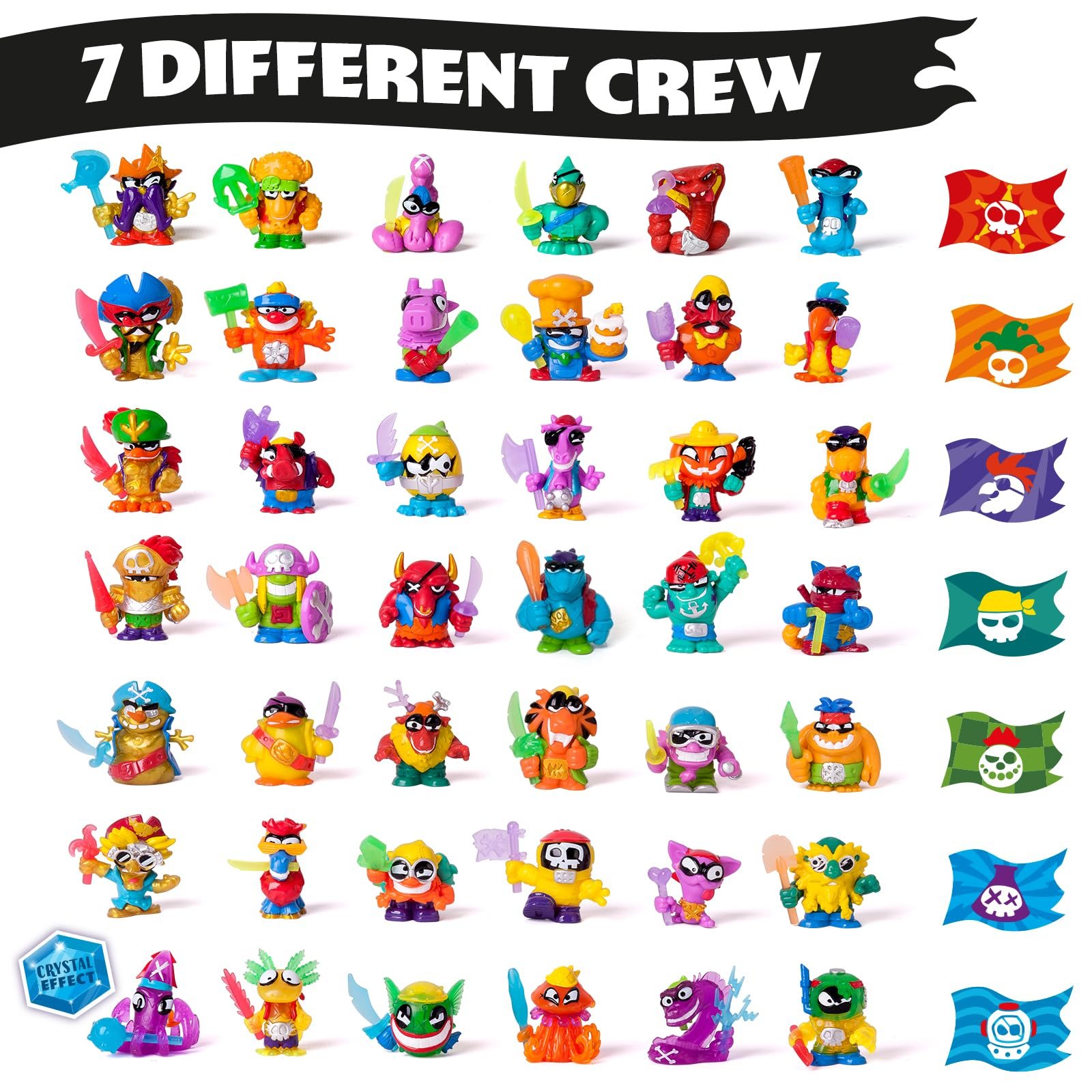 Фигурки PIRATIX ADVENTURE WORLD Shark Treasure Series, 4 шт. Включает 4 Piratix, стекло 2,5 см и сюрприз, хрустальные аксессуары 10 см, набор из 6 шт., фото №4