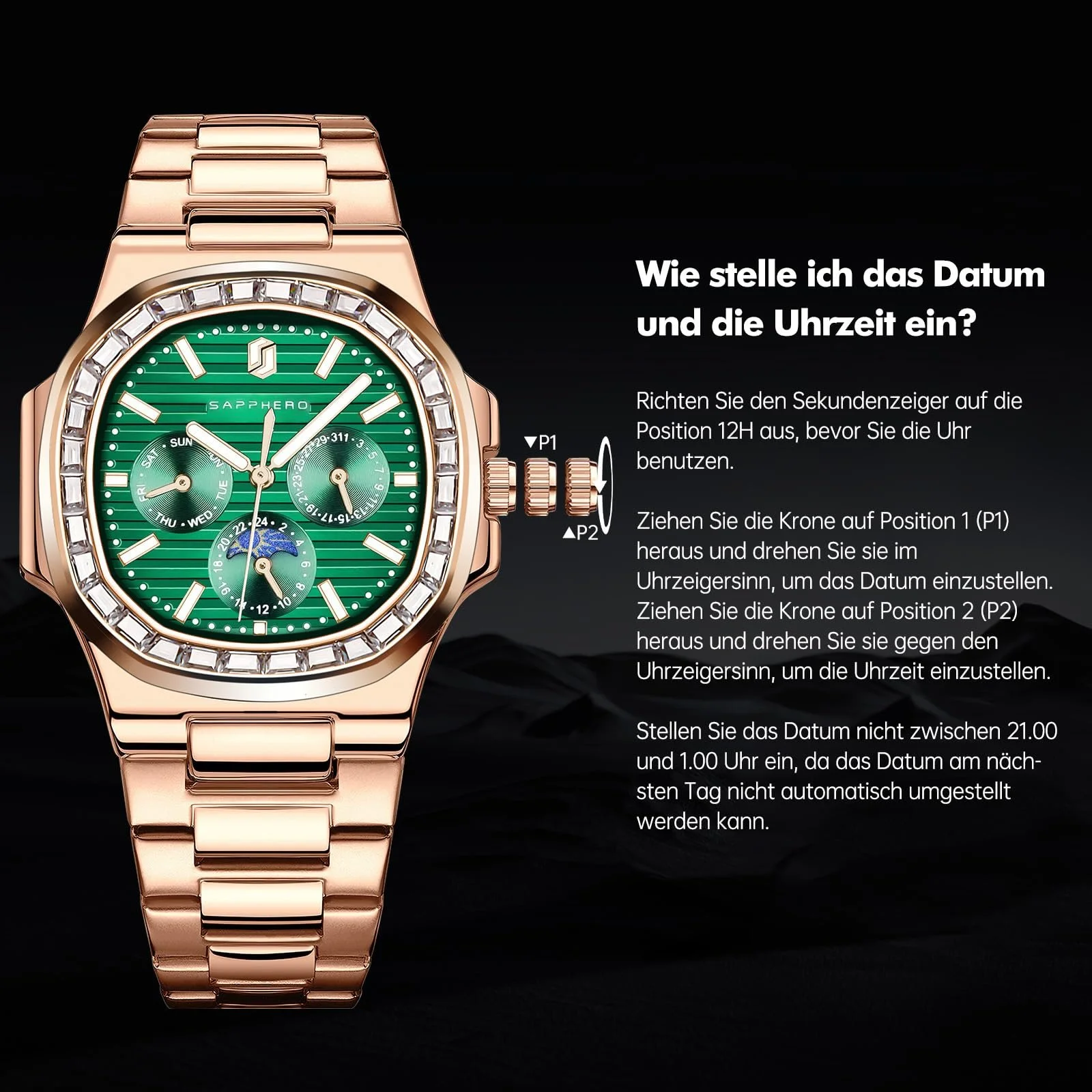 Часы SAPPHERO Мужские, силиконовый ремешок, водонепроницаемые 5 ATM, японский кварцевый механизм, корпус из нержавеющей стали, дата, спортивные, повседневные, деловые, фото №6 Часы SAPPHERO Мужские, силиконовый ремешок, водонепроницаемые 5 ATM, японский кварцевый механизм, корпус из нержавеющей стали, дата, спортивные, повседневные, деловые, фото №6