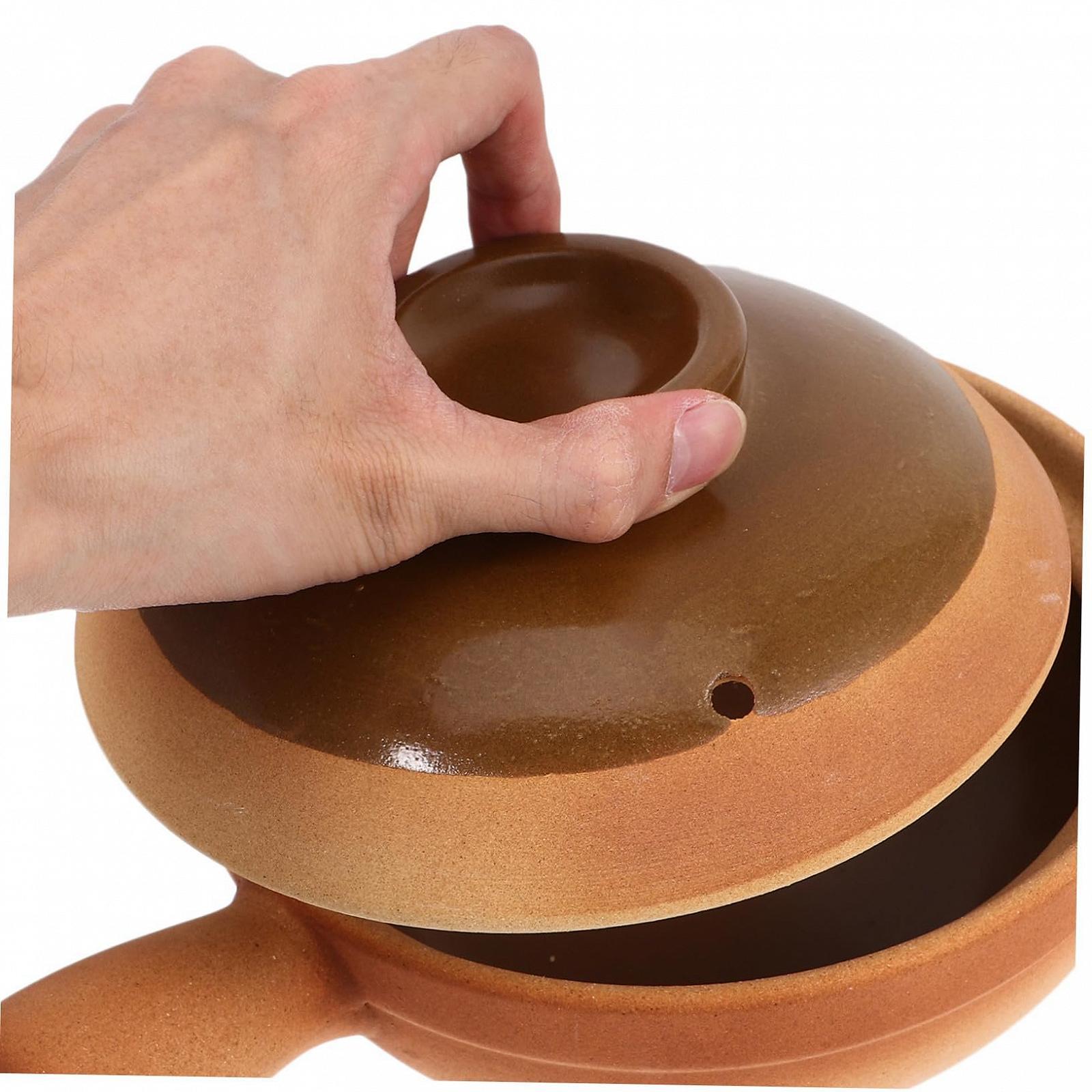 Глиняний горщик керамічний з бічною ручкою та кришкою 850 мл Традиційний, фото №7 Глиняний горщик керамічний з бічною ручкою та кришкою 850 мл Традиційний, фото №7