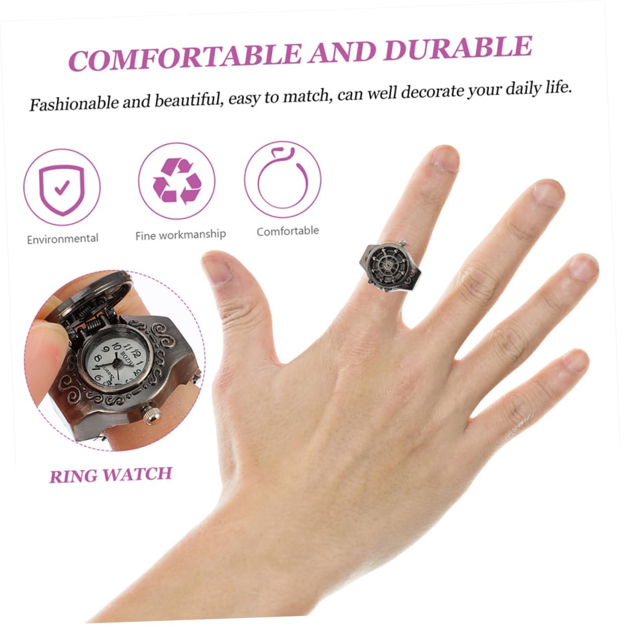 Винтажные кольца-часы LIFKOME 2 шт для женщин, ретро украшения с элегантным дизайном для стильных событий, модный аксессуар, фото №7 Винтажные кольца-часы LIFKOME 2 шт для женщин, ретро украшения с элегантным дизайном для стильных событий, модный аксессуар, фото №7