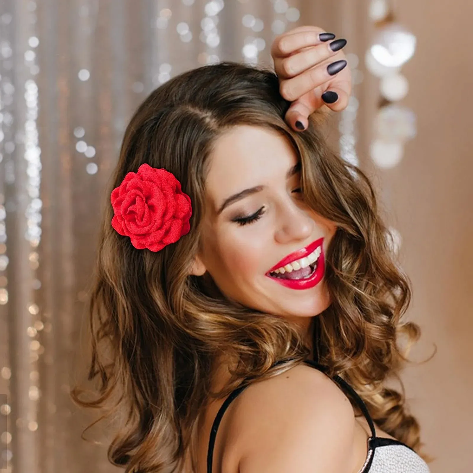 Заколка для волос Розовый лепесток Большая заколка для волос в виде цветка розы Нескользящая Прочная заколка для волос в виде цветка розы Аксессуары для волос, фото №7 Заколка для волос Розовый лепесток Большая заколка для волос в виде цветка розы Нескользящая Прочная заколка для волос в виде цветка розы Аксессуары для волос, фото №7