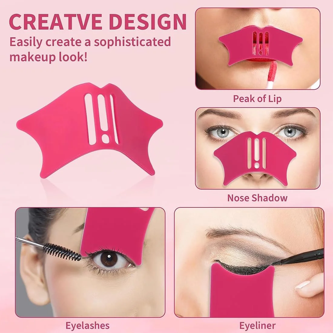 Олівець для брів USTNIR Stencils Wing Tips Silicon Aid, фото №3