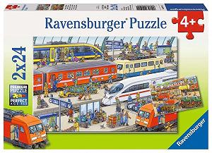 Детский пазл Ravensburger 09191 1 Оживленный вокзал 48 элементов - Фото 1