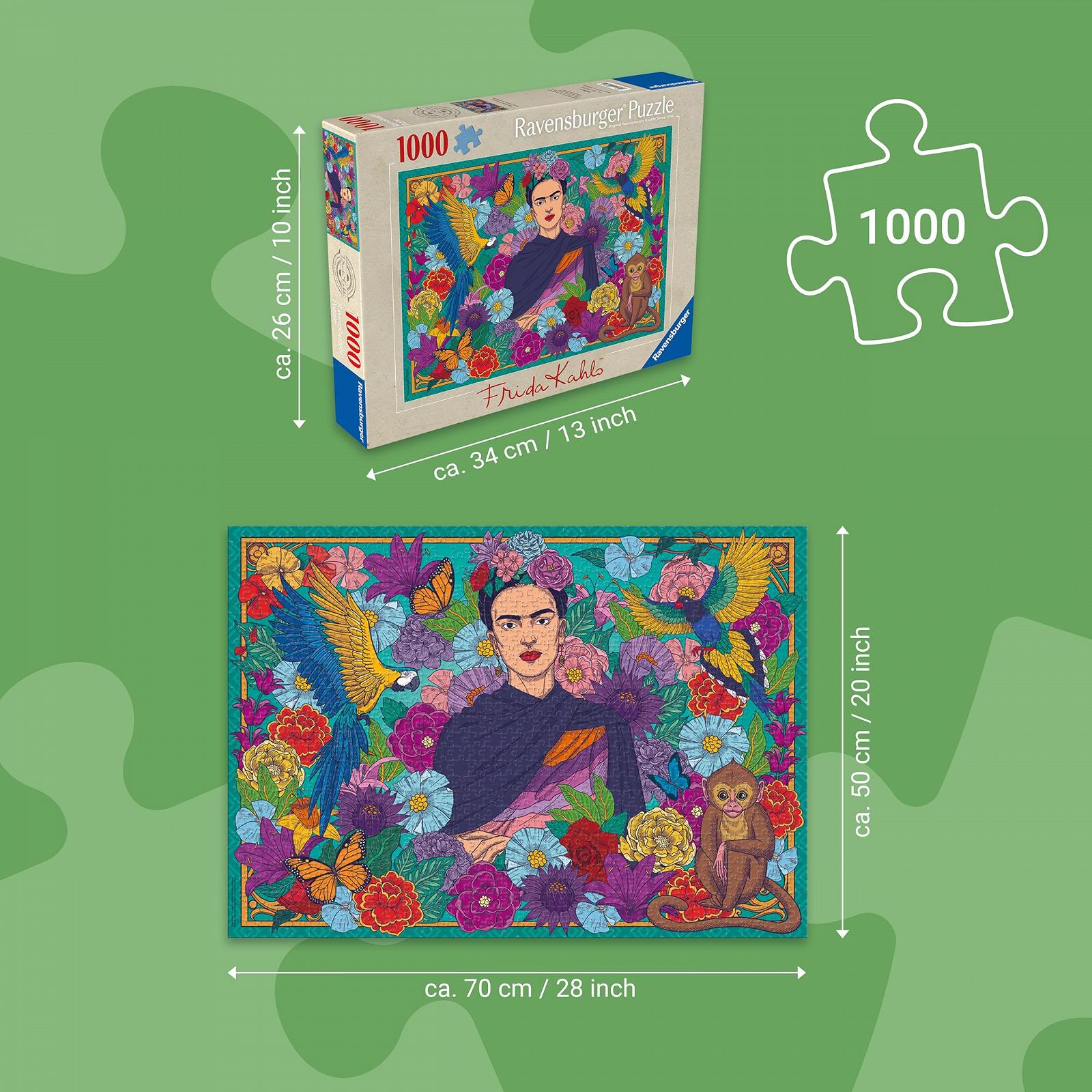 Пазл Ravensburger Frida Kahlo's Paradise: Parrot, Monkey and Blooms 12001475 1000 элементов, фото №3
