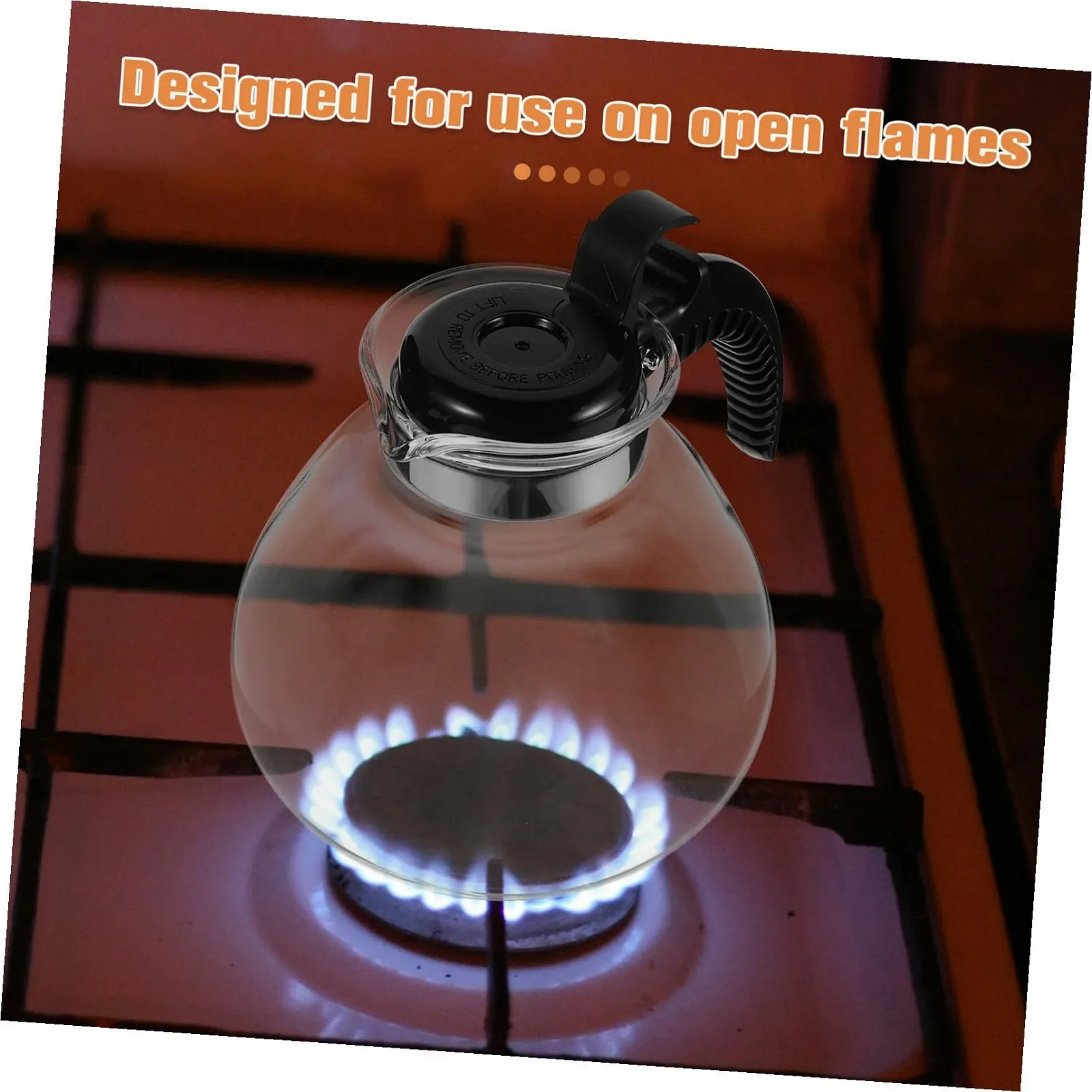 Кавник скляний VALICLUD з свистком для кемпінгу та кухні, термостійкий, прозорий, фото №6 Кавник скляний VALICLUD з свистком для кемпінгу та кухні, термостійкий, прозорий, фото №6