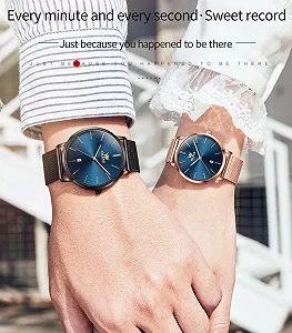 Часы кварцевые парные OLEVS 5869 Черный циферблат + белый циферблат Классический synthetic.ua - Фото 1