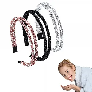 Обруч для волосся зі стразами, 3 штуки, модний - Фото 1