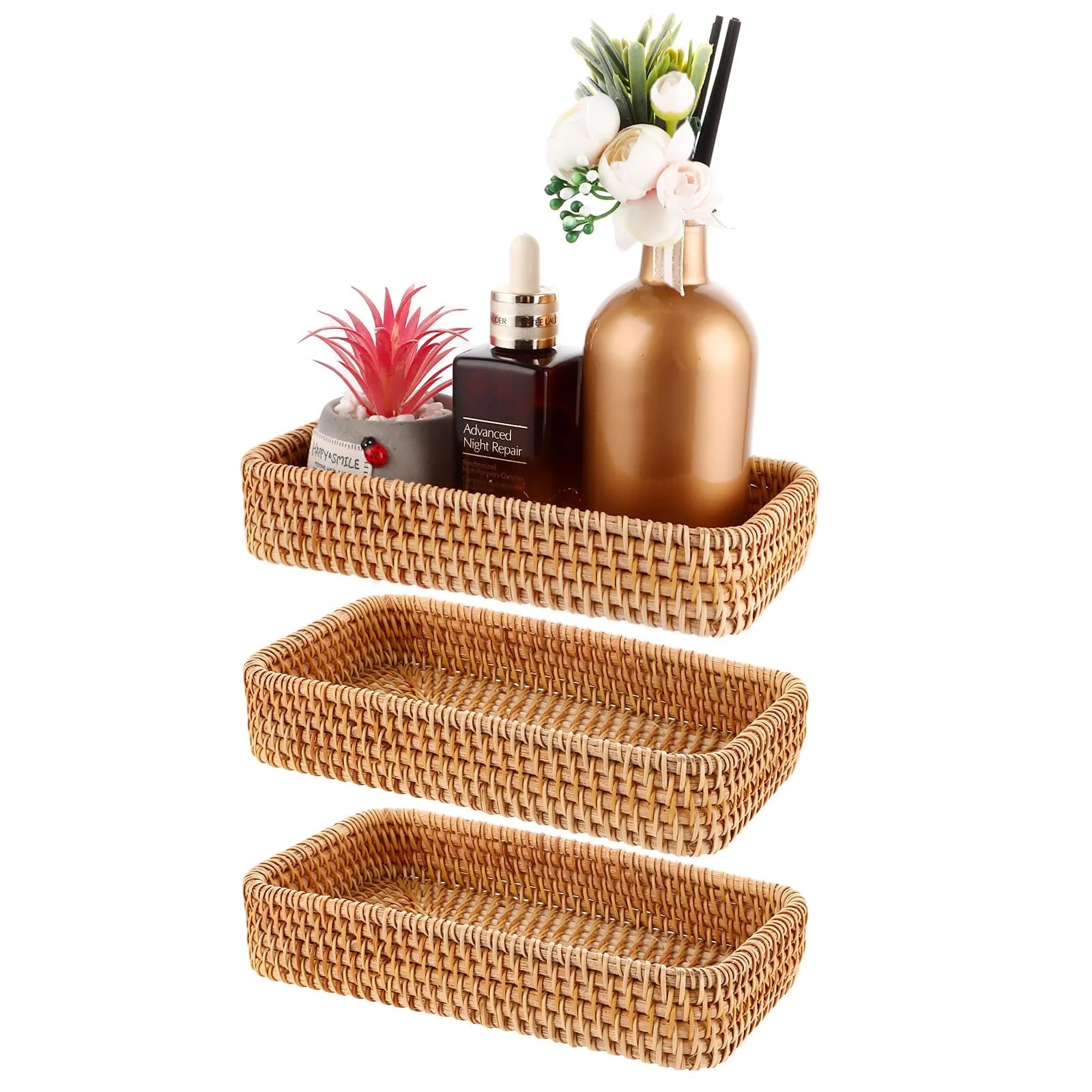 Набор подносов из ротанга MIVIDE, 3 шт., фото №1