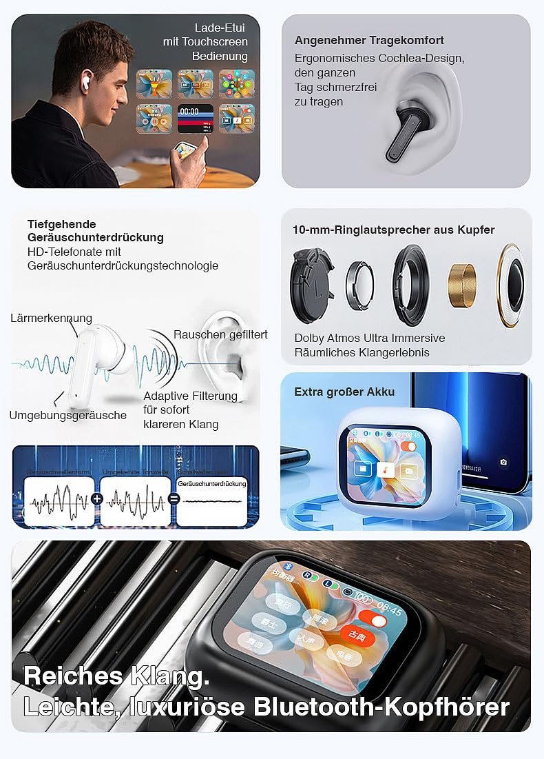 Набір з 2 AI навушників-перекладачів реального часу та внутрішньоканальних навушників, 135 мов, ANC, фото №5