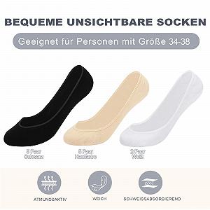 Носки ZOCONE Женские Хлопковые Ankle No Show Invisible с Нескользящим Силиконом Дышащие для Балерин Лоферов (34-38) synthetic.ua - Фото 1