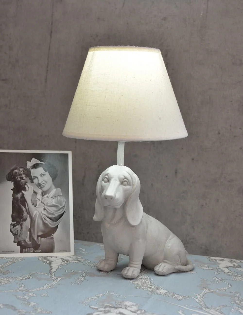 Настольная лампа Palazzo Exclusive cw145 Figural Такса Белая Полистоун, фото №4