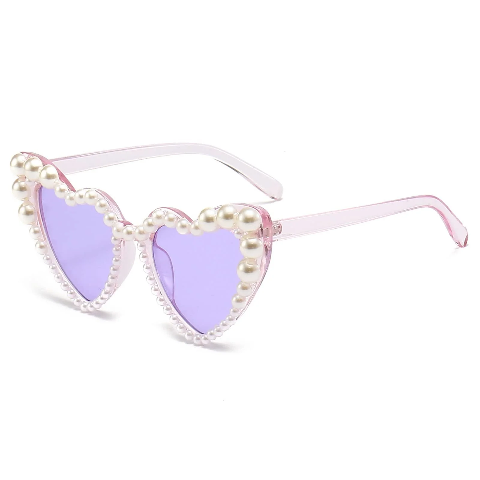 Вінтажні сонцезахисні окуляри LJCZKA Серце з намистинами Жіночі Ретро, фото №2