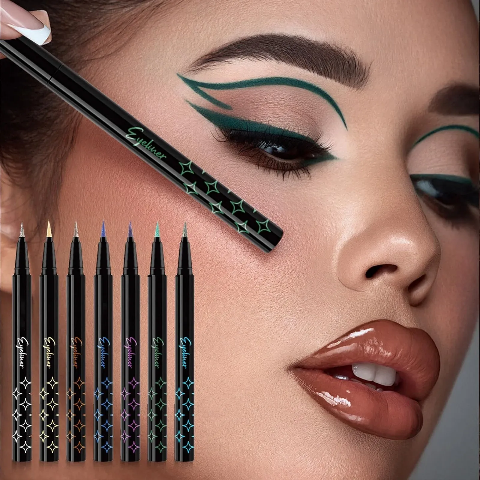 Набір підводок для очей з високою пігментацією, рідка блискуча, фото №2